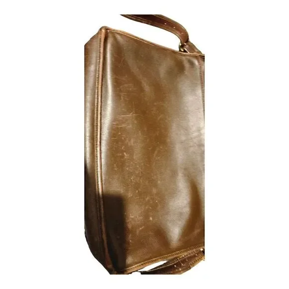 Coach Unisex Brown Leather Adjustable Shoulder Strap Flap Closure Messenger Bag - Picture 9 of 14